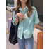 WANWAN Collar Down Short Sleeves Shirts